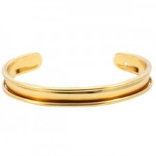 DQ Metal bracelet base for 5mm Leather/cord Gold